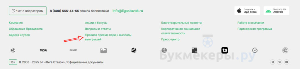 БК Лига ставок: правила приема ставок - картинка 2